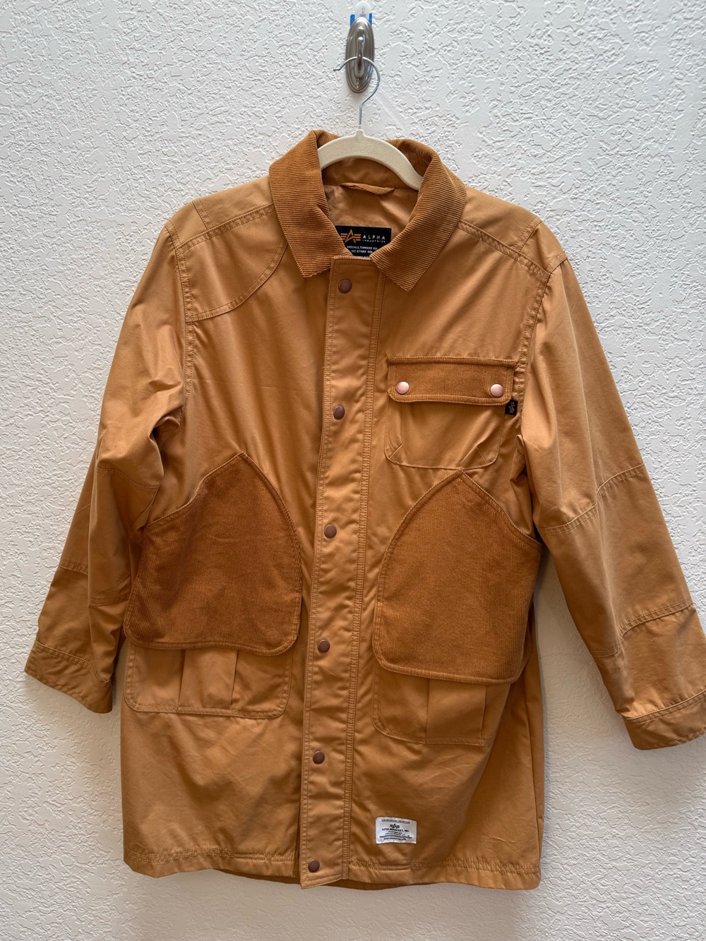 Alpha Industries Brown Field Utility Jacket with soft corduroy Pockets